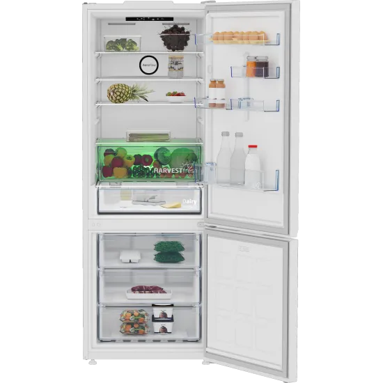 Beko B3RCNE564HW Total No Frost alulfagyasztós kombinált hűtőszekrény, 340/150L, 70x74.5x192 cm