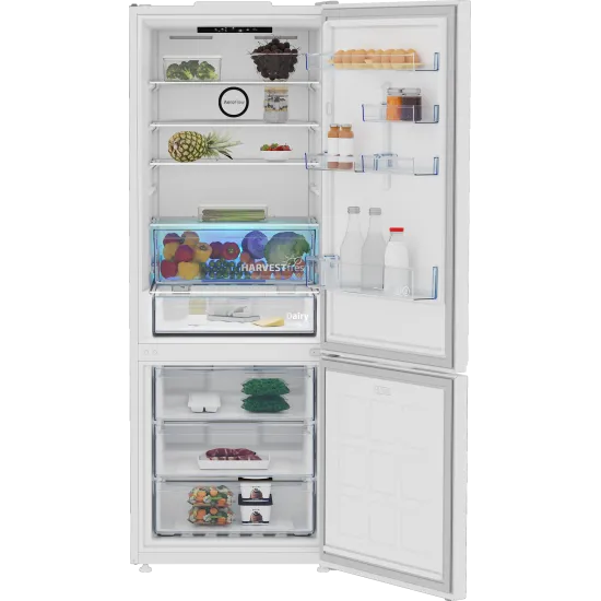 Beko B3RCNE564HW Total No Frost alulfagyasztós kombinált hűtőszekrény, 340/150L, 70x74.5x192 cm