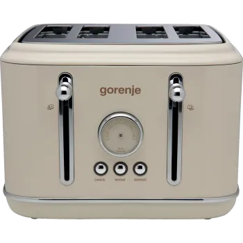 Gorenje T2300CLIN elefántcsont színű retro 4 szeletes kenyérpirító kiolvasztás, melegítő funkcióval