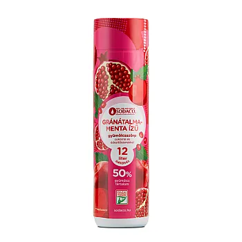SodaCo gránátalma-menta ízű szörp, 500 ml, 51% gyümölcstartalom