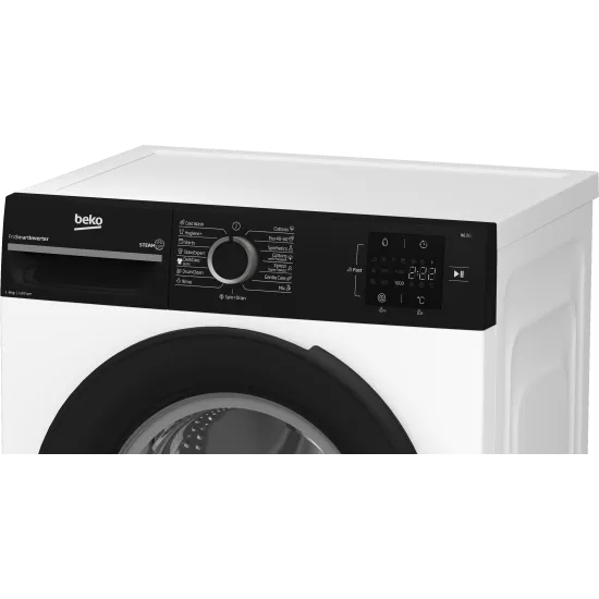 Beko BM1WFSU36223WPBB elöltöltős mosógép, inverter motor, gőz, 60x44.6x84.5 cm