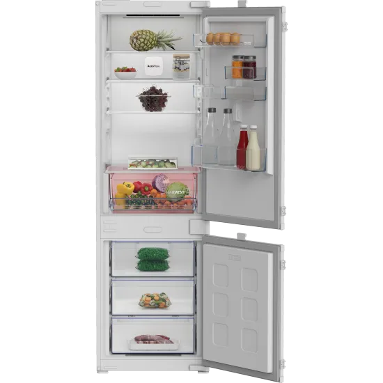 Beko B3BCNA294HS No Frost beépíthető alulfagyasztós kombinált hűtőszekrény, 194/76L, 54x55x177.5 cm