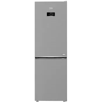 Beko B3RCNA364HXB1 No Frost alulfagyasztós kombinált hűtőszekrény, 210/106L, 59.5x66.3x186.5 cm, csiszolt ezüst szín 