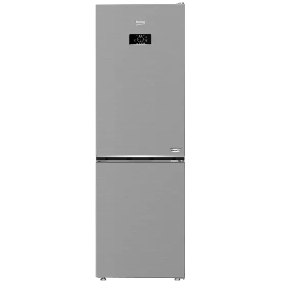 Beko B3RCNA364HXB1 No Frost alulfagyasztós kombinált hűtőszekrény, 210/106L, 59.5x66.3x186.5 cm, csiszolt ezüst szín 
