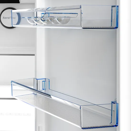 Beko B3RCNA364HXB1 No Frost alulfagyasztós kombinált hűtőszekrény, 210/106L, 59.5x66.3x186.5 cm, csiszolt ezüst szín 