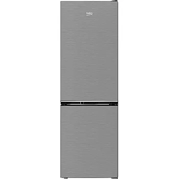 Beko B3RCNA375HXB  No Frost alulfagyasztós kombinált hűtőszekrény, 252/118L, 59.5x67.3x186.5 cm, csiszolt ezüst szín 