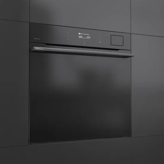 Hisense BAS614P8B beépíthető sütő, 77L, Wifi, pirolitikus tisztítás, 59.5x56.4x59.5 cm, fekete szín 