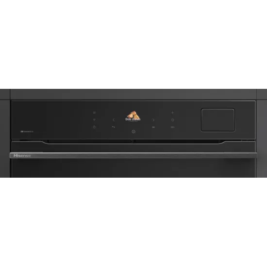 Hisense BAS614P8B beépíthető sütő, 77L, Wifi, pirolitikus tisztítás, 59.5x56.4x59.5 cm, fekete szín 