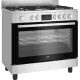 Beko BGM 11226 EX kombinált tűzhely, 111L, 5 db gázégő, 1 db wok égőfej, 90x60x90 cm, inox szín 