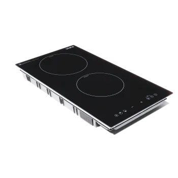 Vivax BH-02MIN beépíthető dominó 2 főzőzónás kerámialap, 28.8x52x5.9 cm, fekete szín 