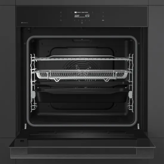 Hisense BI614P8B beépíthető sütő, 77L, pirolitikus tisztítás, Wifi, 59.5x56.4x59.5 cm, fekete szín