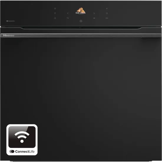 Hisense BI614P8B beépíthető sütő, 77L, pirolitikus tisztítás, Wifi, 59.5x56.4x59.5 cm, fekete szín