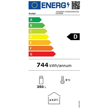 Snaige CD35DM-S300CD üvegajtós hűtőszekrény, 350L, 60x60x173 cm
