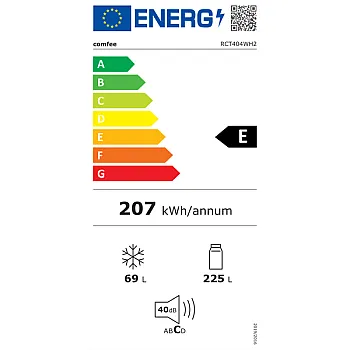 Comfee RCT404WH2 felülfagyasztós kombinált hűtőszekrény, 225/69L, 59.5x55x176 cm