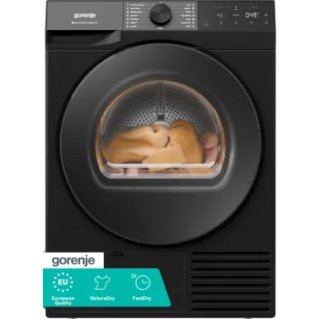 Gorenje DG48DB hőszivattyús szárítógép, 8 kg, Wifi, 60x62.5x85 cm, fekete szín 