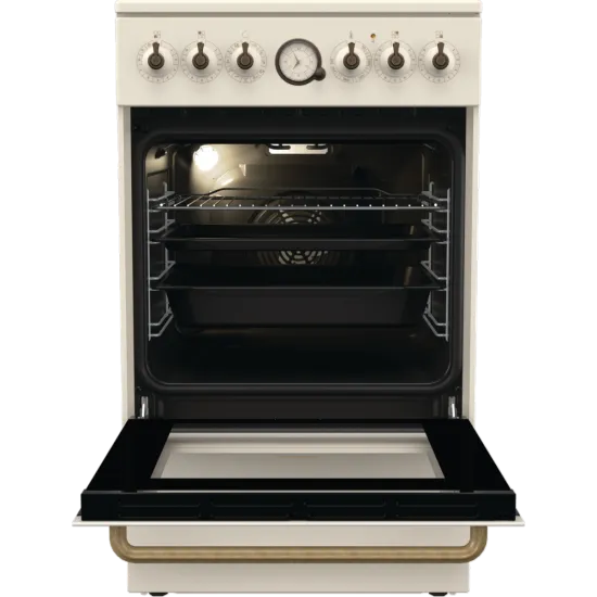 Gorenje GECS5B70CLI kerámialapos elektromos tűzhely extra gőzfunkcióval Classico Design, 70L, 50x59.4x85 cm