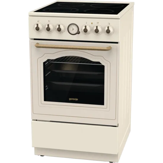 Gorenje GECS5B70CLI kerámialapos elektromos tűzhely extra gőzfunkcióval Classico Design, 70L, 50x59.4x85 cm