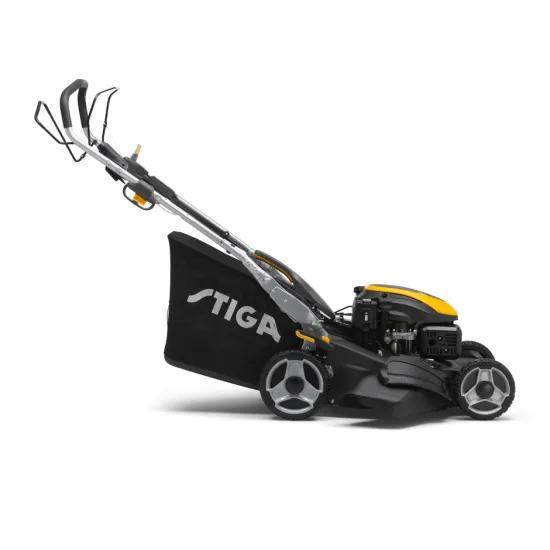 Stiga TWINCLIP 950 VE benzinmotoros önjárós fűnyíró,hátsó és oldalsó kidobás, mulcsozás, gyűjtés funkció, 3.2kW, gombnyomással indítható, Engine Start rendszer 