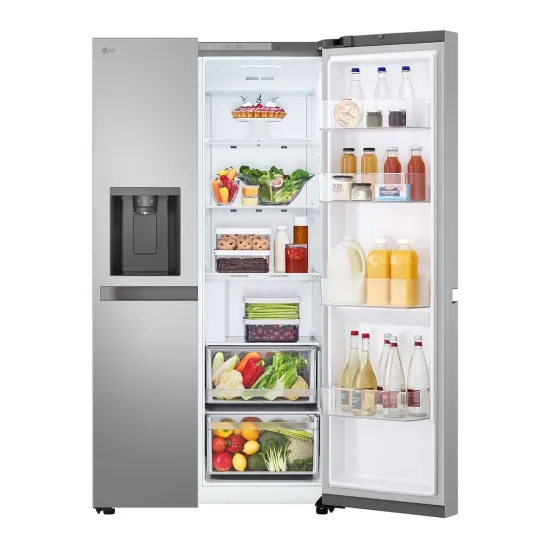 LG GSLC40PYPE side by side hűtőszekrény, 417/221L, Smart Inverter Kompresszor, 91.3x73.5x179 cm, hamvas matt ezüst szín