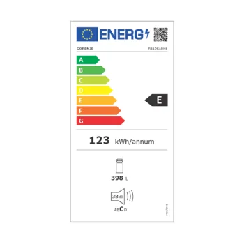 Gorenje R619EABK6 fekete hűtőszekrény 398 liter 185 X 59,5 X 66,3 cm külső kijelző,  AdaptTech öntanuló kompresszor 
