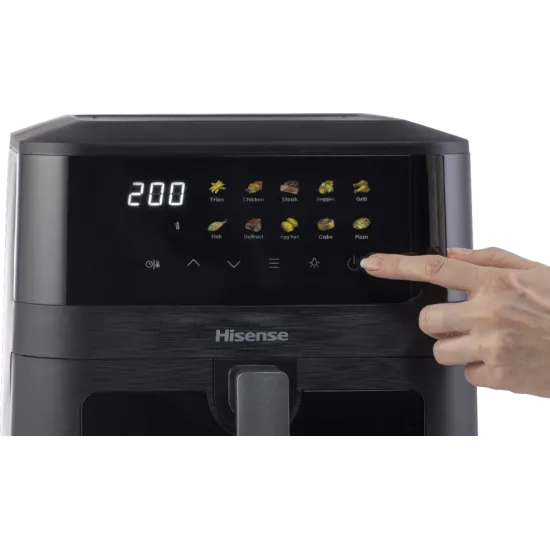 Hisense HAF2100DCD forrólevegős sütő, Air Fryer, 2100W, 7.7L, fekete szín