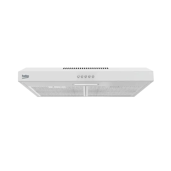 Beko HNS61222NAW hagyományos konyhai elszívó, felső kivezetés, mosható fém zsírszűrővel 59.5x48x10 cm, fehér szín 