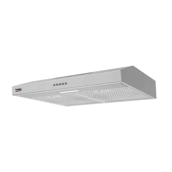 Beko HNS61222NAX hagyományos konyhai elszívó, felső kivezetés, mosható fém zsírszűrővel, 59.5x48x10 cm, inox szín 