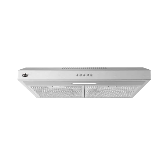 Beko HNS61222NAX hagyományos konyhai elszívó, felső kivezetés, mosható fém zsírszűrővel, 59.5x48x10 cm, inox szín 