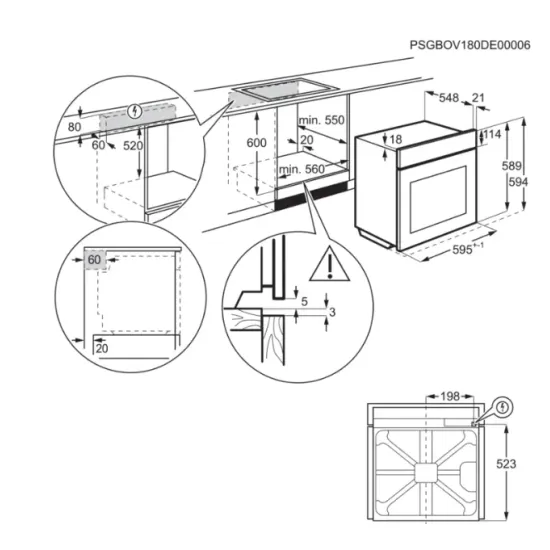Electrolux KOCEH70X beépíthető sütő, 72L, 56x55x57.8 cm, inox szín 