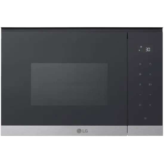 LG MG7Z2593D beépíthető mikrohullámú sütő, 25L, grill, 59.2x38.8x39.6 cm, fekete szín 