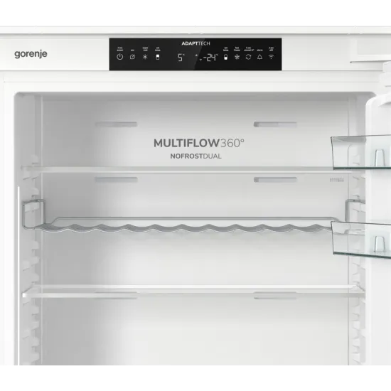 Gorenje NRKI619D61WFE No Frost Dual beépíthető alulfagyasztós kombinált hűtőszekrény, Wifi, 273/104L, inverter kompresszor, 69x54.5x193.6 cm