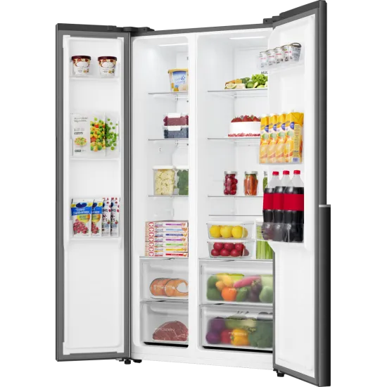 Gorenje NRS917E41BX side by side hűtőszekrény, 347/197L, inverteres kompresszor, 91.1x61.5x178.6 cm, fekete szín 