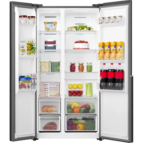 Gorenje NRS917E41BX side by side hűtőszekrény, 347/197L, inverteres kompresszor, 91.1x61.5x178.6 cm, fekete szín 