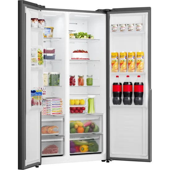 Gorenje NRS917E41BX side by side hűtőszekrény, 347/197L, inverteres kompresszor, 91.1x61.5x178.6 cm, fekete szín 