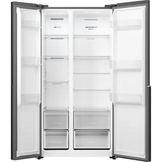 Gorenje NRS917E41BX side by side hűtőszekrény, 347/197L, inverteres kompresszor, 91.1x61.5x178.6 cm, fekete szín 