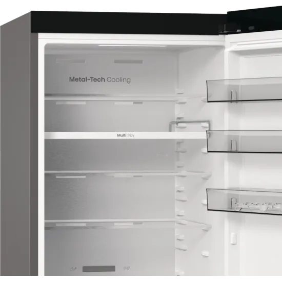 Hisense RB5P410SACC Total No Frost alulfagyasztós kombinált hűtőszekrény, Wifi, inverteres kompresszor, 283/130L, 59.5x65.8x203 cm, szürke metál szín 