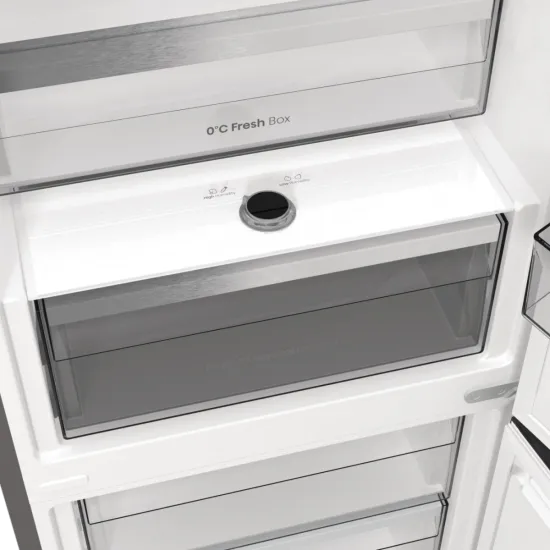 Hisense RB5P410SACC Total No Frost alulfagyasztós kombinált hűtőszekrény, Wifi, inverteres kompresszor, 283/130L, 59.5x65.8x203 cm, szürke metál szín 