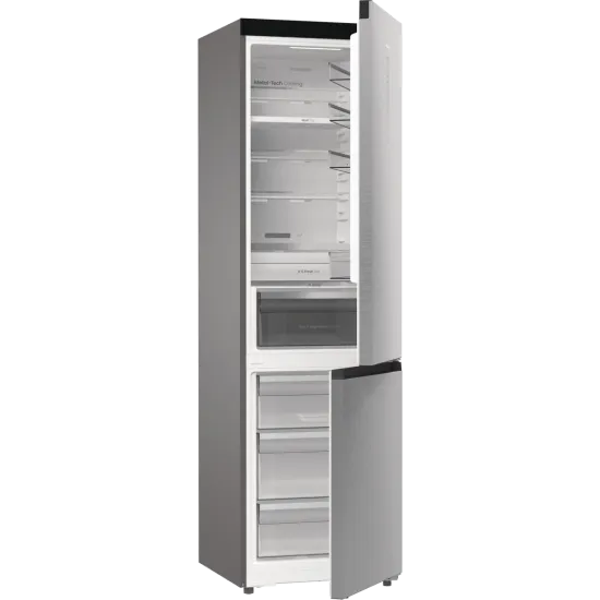 Hisense RB5P410SACC Total No Frost alulfagyasztós kombinált hűtőszekrény, Wifi, inverteres kompresszor, 283/130L, 59.5x65.8x203 cm, szürke metál szín 