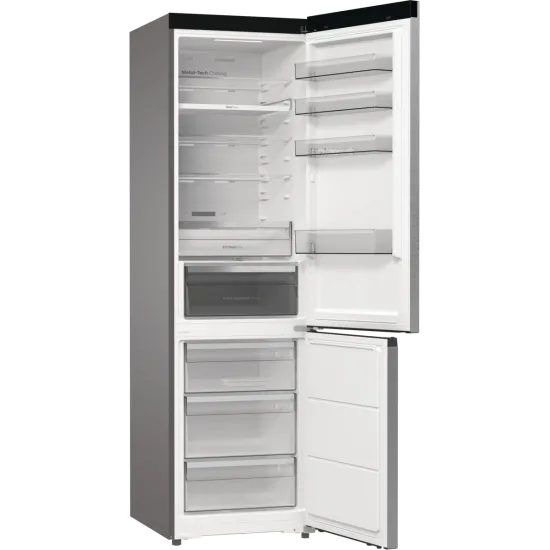 Hisense RB5P410SACC Total No Frost alulfagyasztós kombinált hűtőszekrény, Wifi, inverteres kompresszor, 283/130L, 59.5x65.8x203 cm, szürke metál szín 