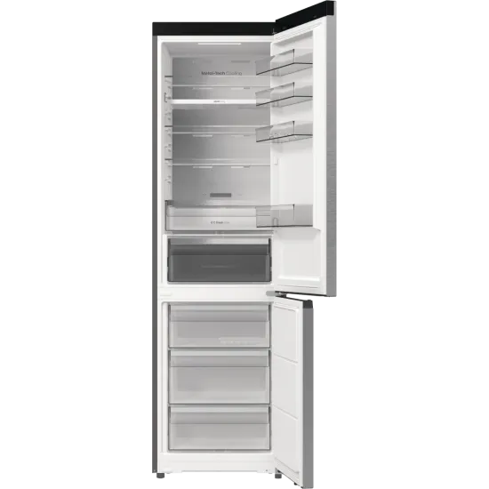 Hisense RB5P410SACC Total No Frost alulfagyasztós kombinált hűtőszekrény, Wifi, inverteres kompresszor, 283/130L, 59.5x65.8x203 cm, szürke metál szín 