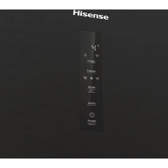 Hisense RB5P410SAFA No Frost alulfagyasztós kombinált hűtőszekrény, 283/130L,Wifi, inverteres kompresszor, 59.5x65.8x203 cm, fekete szín 