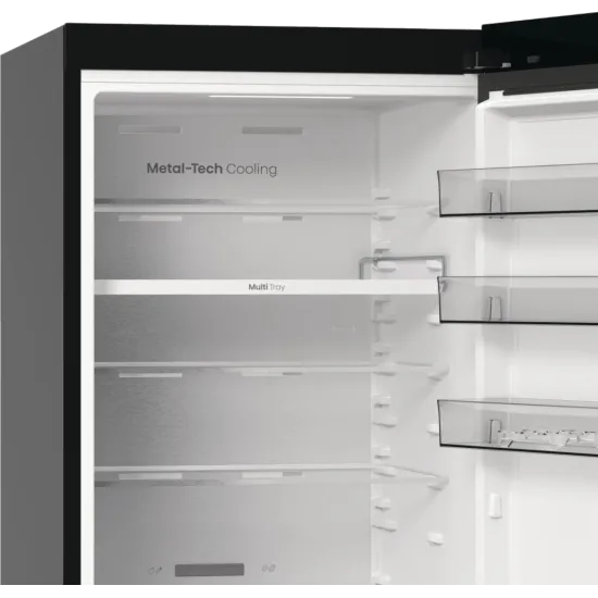 Hisense RB5P410SAFA No Frost alulfagyasztós kombinált hűtőszekrény, 283/130L,Wifi, inverteres kompresszor, 59.5x65.8x203 cm, fekete szín 