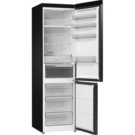 Hisense RB5P410SAFA No Frost alulfagyasztós kombinált hűtőszekrény, 283/130L,Wifi, inverteres kompresszor, 59.5x65.8x203 cm, fekete szín 