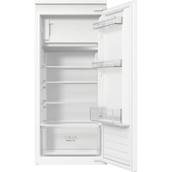 Gorenje RBI512E21 beépíthető egyajtós hűtőszekrény fagyasztóval, 163/16L, inverteres kompresszor, 54x54.5x122.1 cm