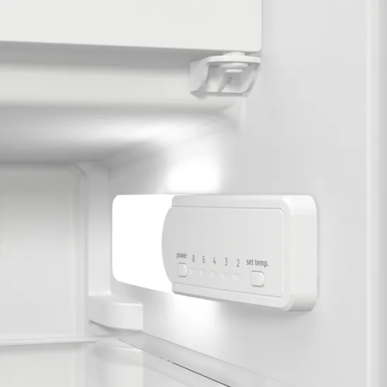 Gorenje RBI512E21 beépíthető egyajtós hűtőszekrény fagyasztóval, 163/16L, inverteres kompresszor, 54x54.5x122.1 cm