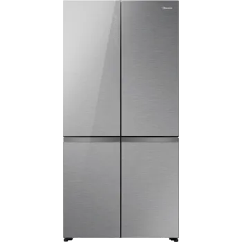 Hisense RQ768N4GVE Total No Frost side by side hűtőszekrény francia ajtós kialakítással, inverteres kompresszor, 381/210L, 91.1x60x190 cm, szürke szín
