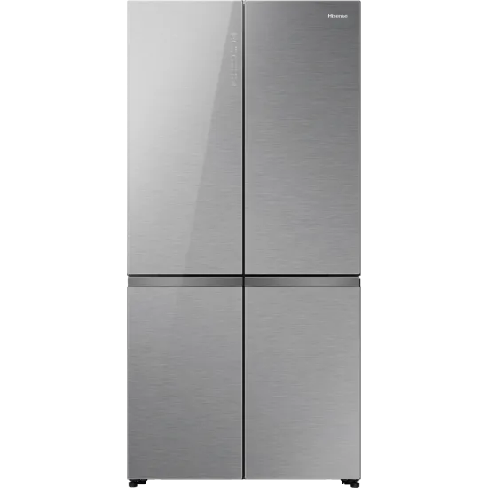 Hisense RQ768N4GVE Total No Frost side by side hűtőszekrény francia ajtós kialakítással, inverteres kompresszor, 381/210L, 91.1x60x190 cm, szürke szín