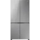 Hisense RQ768N4GVE Total No Frost side by side hűtőszekrény francia ajtós kialakítással, inverteres kompresszor, 381/210L, 91.1x60x190 cm, szürke szín