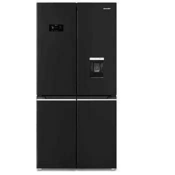 Sharp SJ-NFA35IHDBD-EU No Frost side by side hűtőszekrény francia ajtós kialakítással, 322/166L, inverter kompreszor, 84x69x179 cm, fekete szín 