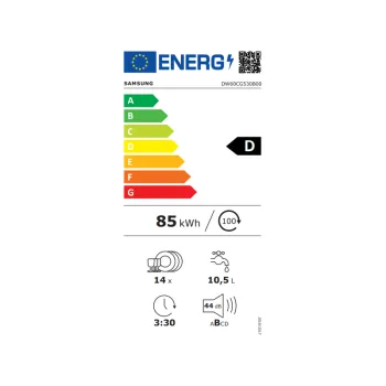 Samsung DW60CG530B00ET beépíthető mosogatógép, 14 teríték, 3 kosár, automatikus ajtónyitás, 59.8x55x81.5 cm